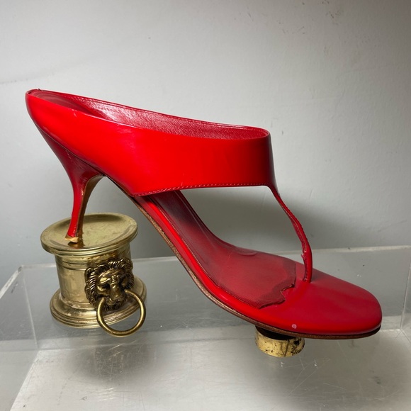 PRADA Patent leather slides red sz 36 made in italy - Picture 4 of 16